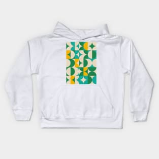 Green Geometric Blocks Composition Kids Hoodie